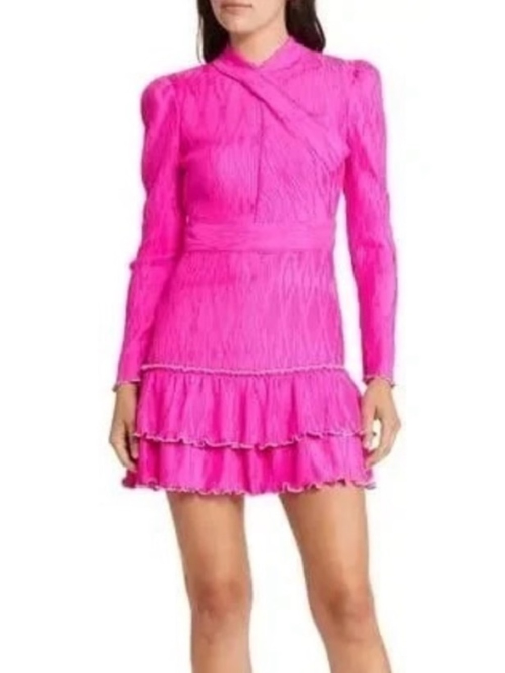 SAYLOR | NWT Emilia Tiered Cocktail Lettuce Edge Mini Dress | XS